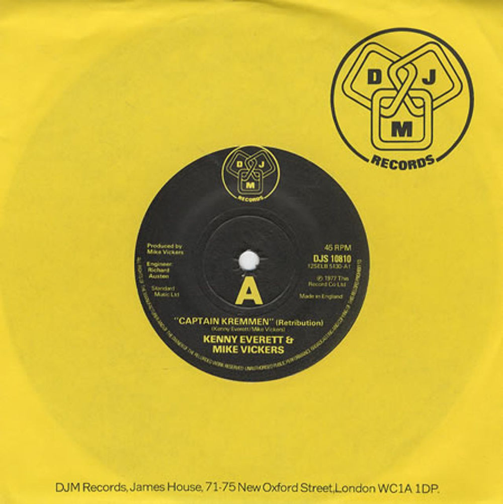 Kenny Everett Captain Kremmen UK 7" vinyl single (7 inch record / 45) DJS10810