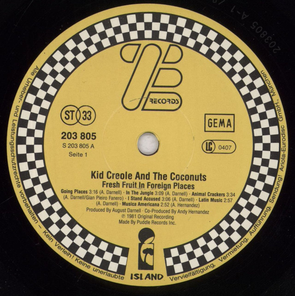 Kid Creole & The Coconuts Fresh Fruit In Foreign Places German vinyl LP album (LP record) KDCLPFR834134