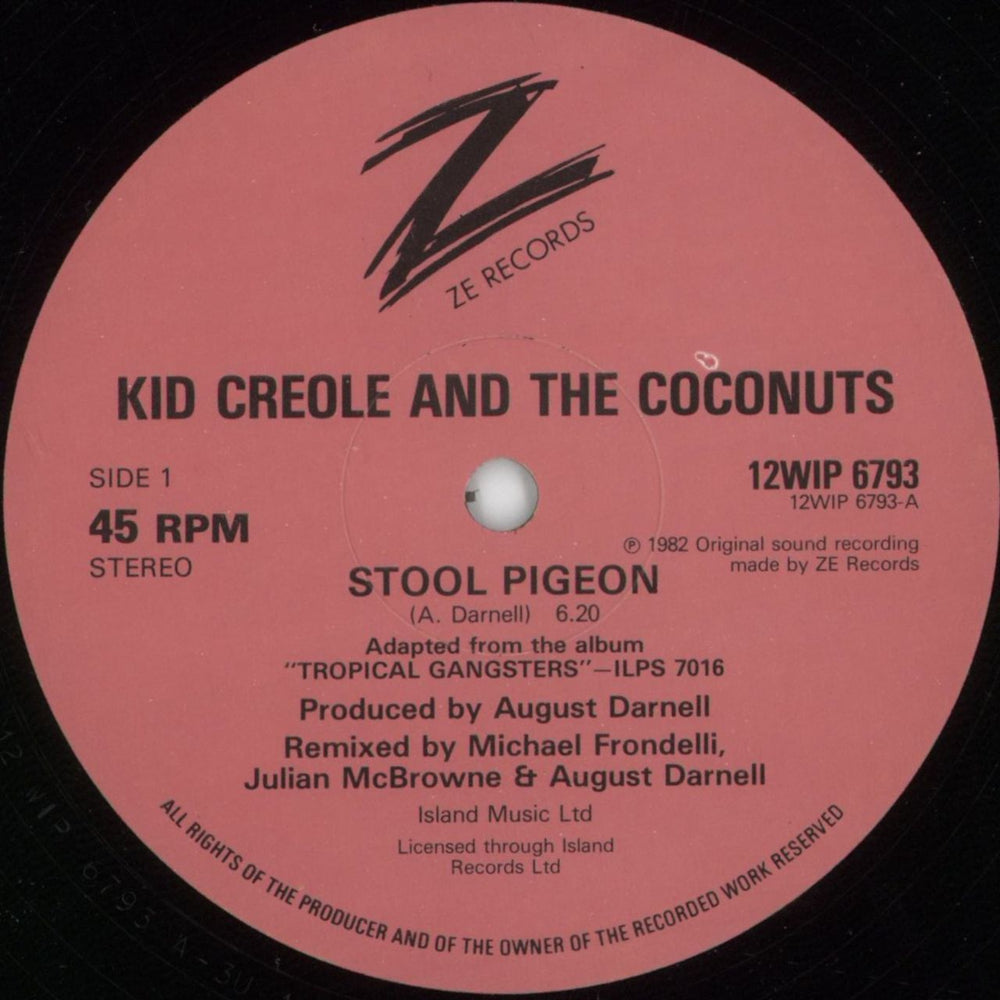Kid Creole & The Coconuts Stool Pigeon - Shrink UK 12" vinyl single (12 inch record / Maxi-single) KDC12ST880851