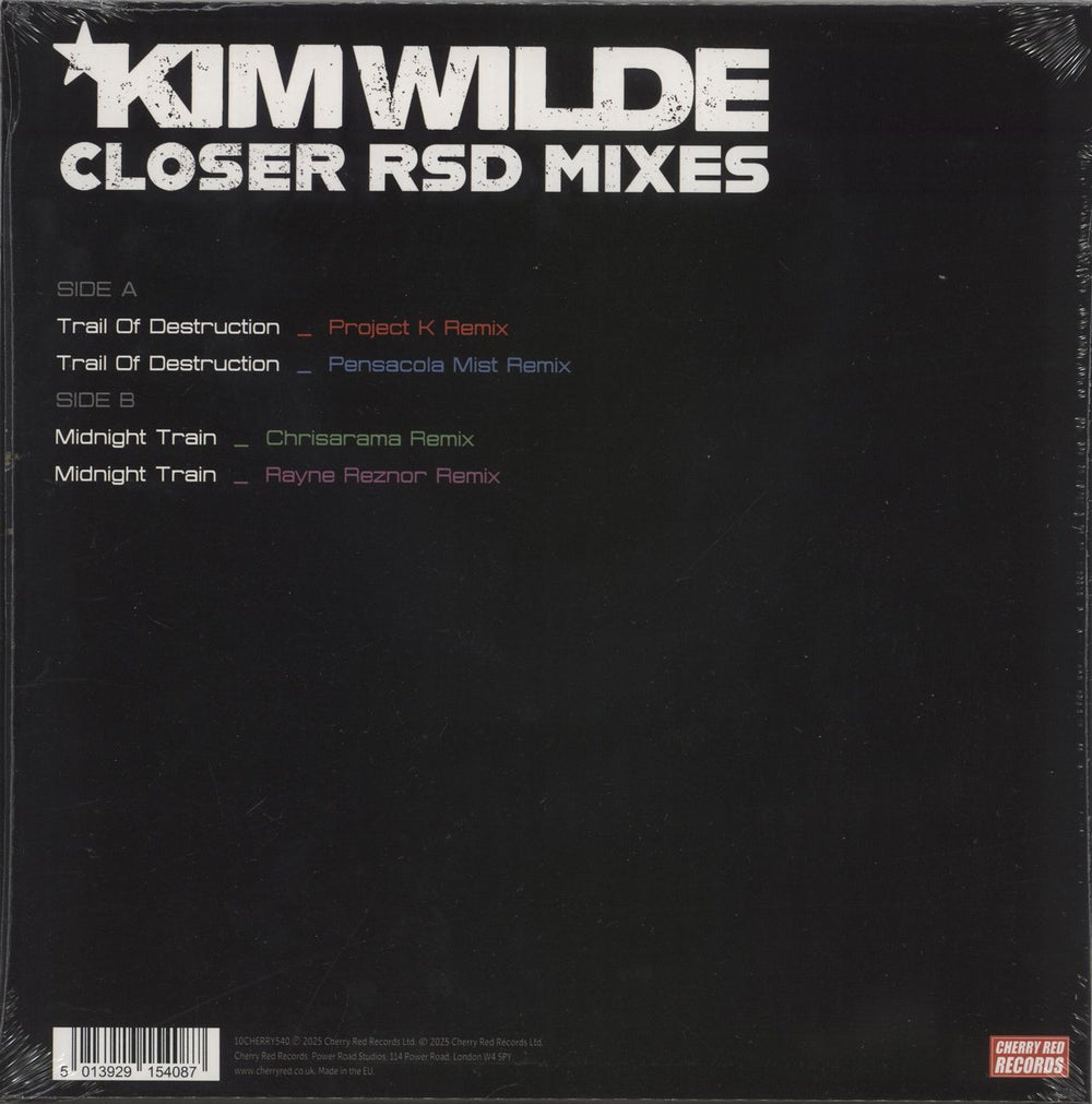 Kim Wilde Closer RSD Mixes - RSD25 - Clear / Red Splatter Vinyl - Sealed UK 10" vinyl single (10 inch record) 5013929154087