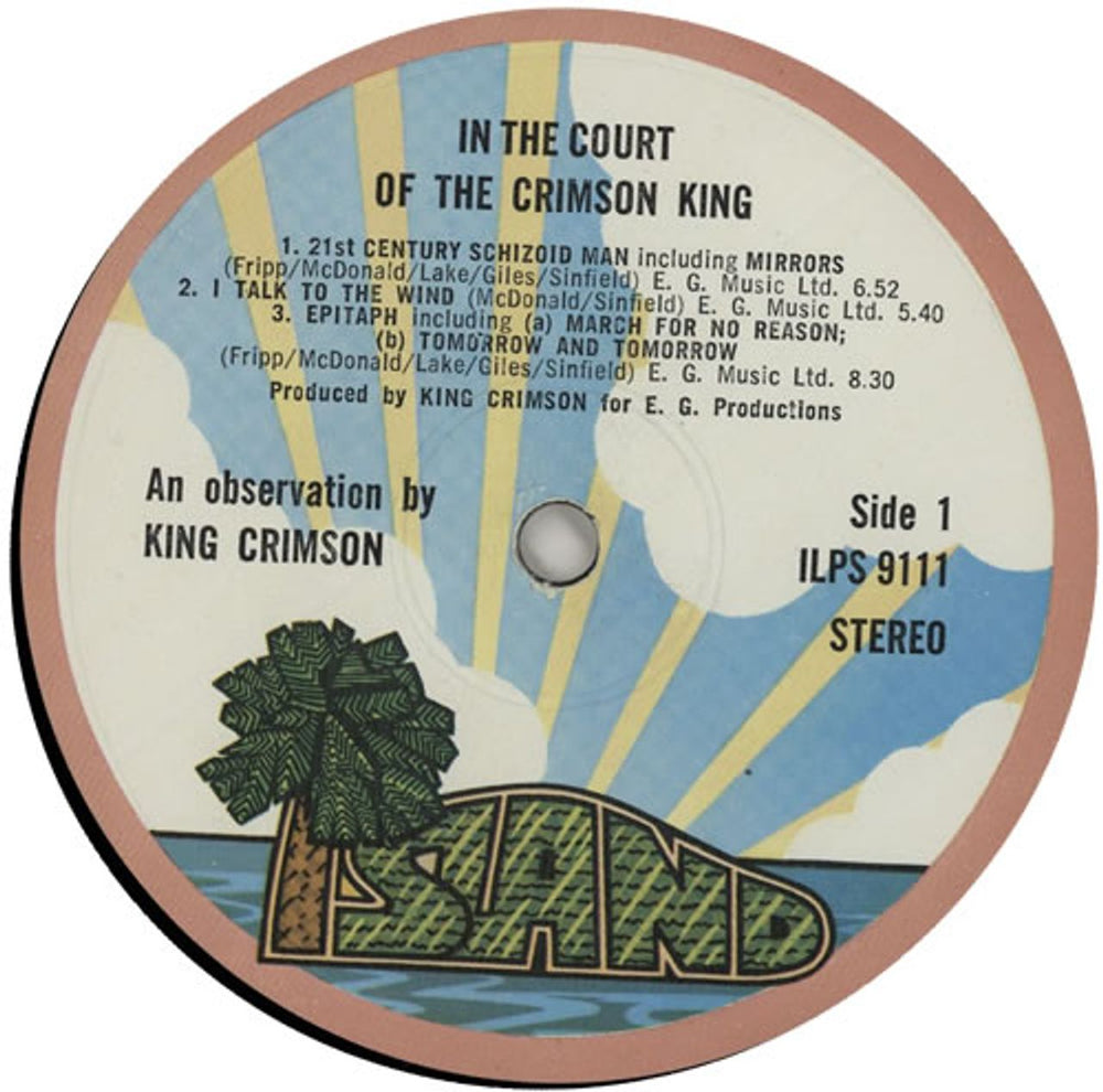 King Crimson In The Court Of The Crimson King - 2nd - EX UK vinyl LP album (LP record) KNCLPIN584161