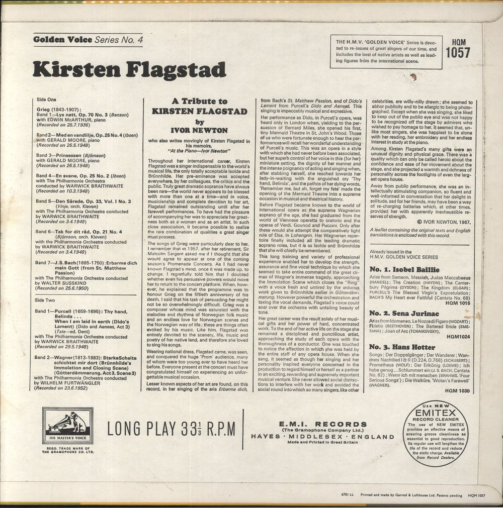 Kirsten Flagstad Kirsten Flagstad UK vinyl LP album (LP record)