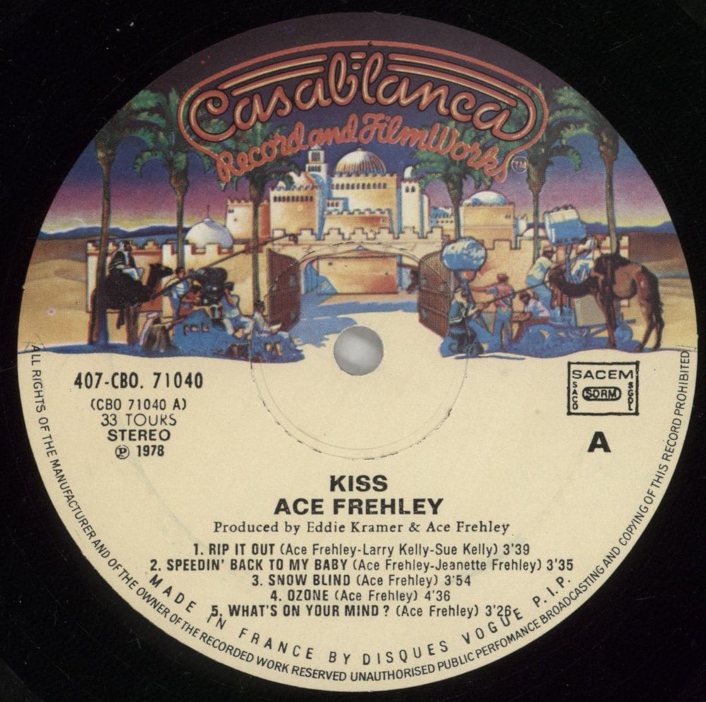 Kiss Ace Frehley French vinyl LP album (LP record) KISLPAC860564