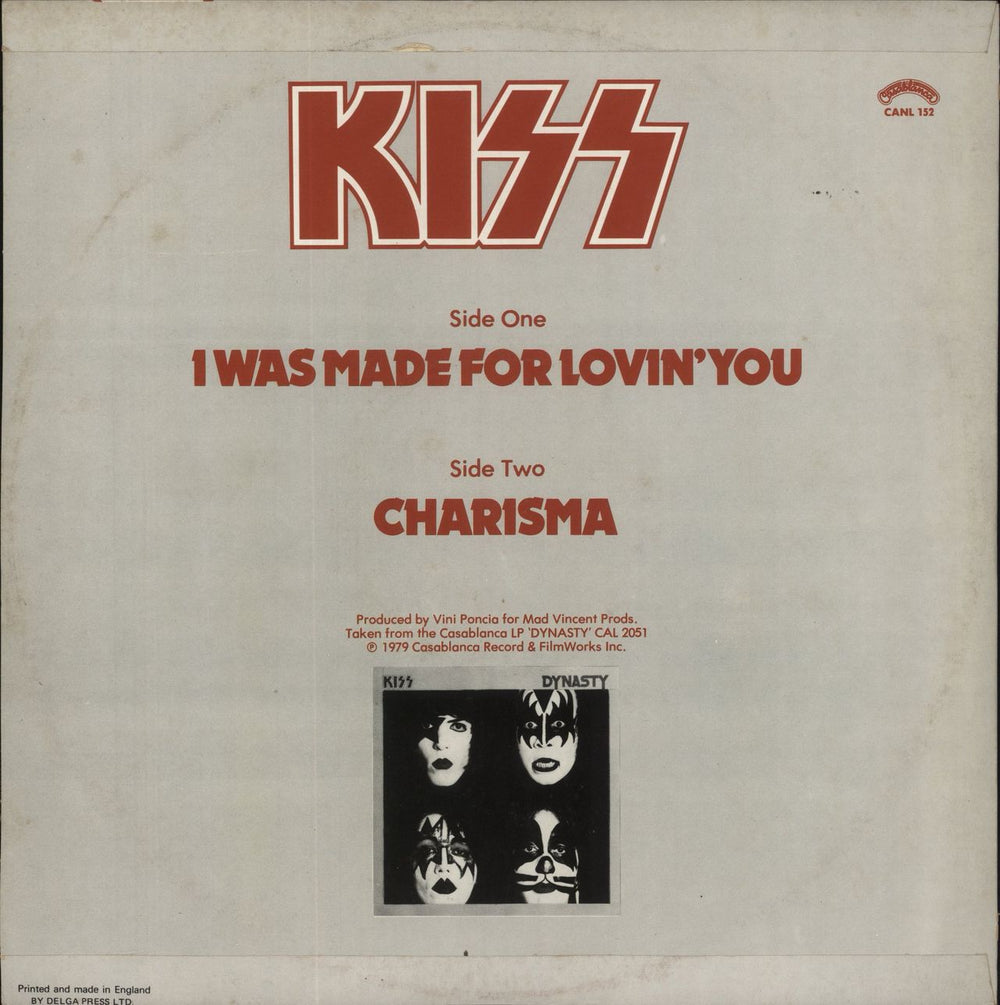 Kiss I Was Made For Loving You - Black Vinyl UK 12" vinyl single (12 inch record / Maxi-single)