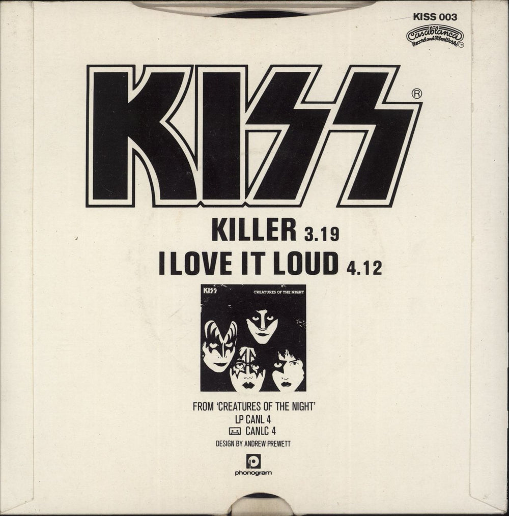 Kiss Killer - Retracting Tongue P/S - VG UK 7" vinyl single (7 inch record / 45)