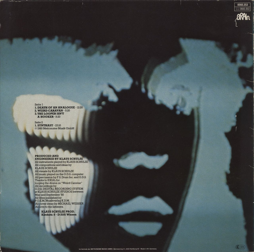 Klaus Schulze Dig It German vinyl LP album (LP record)