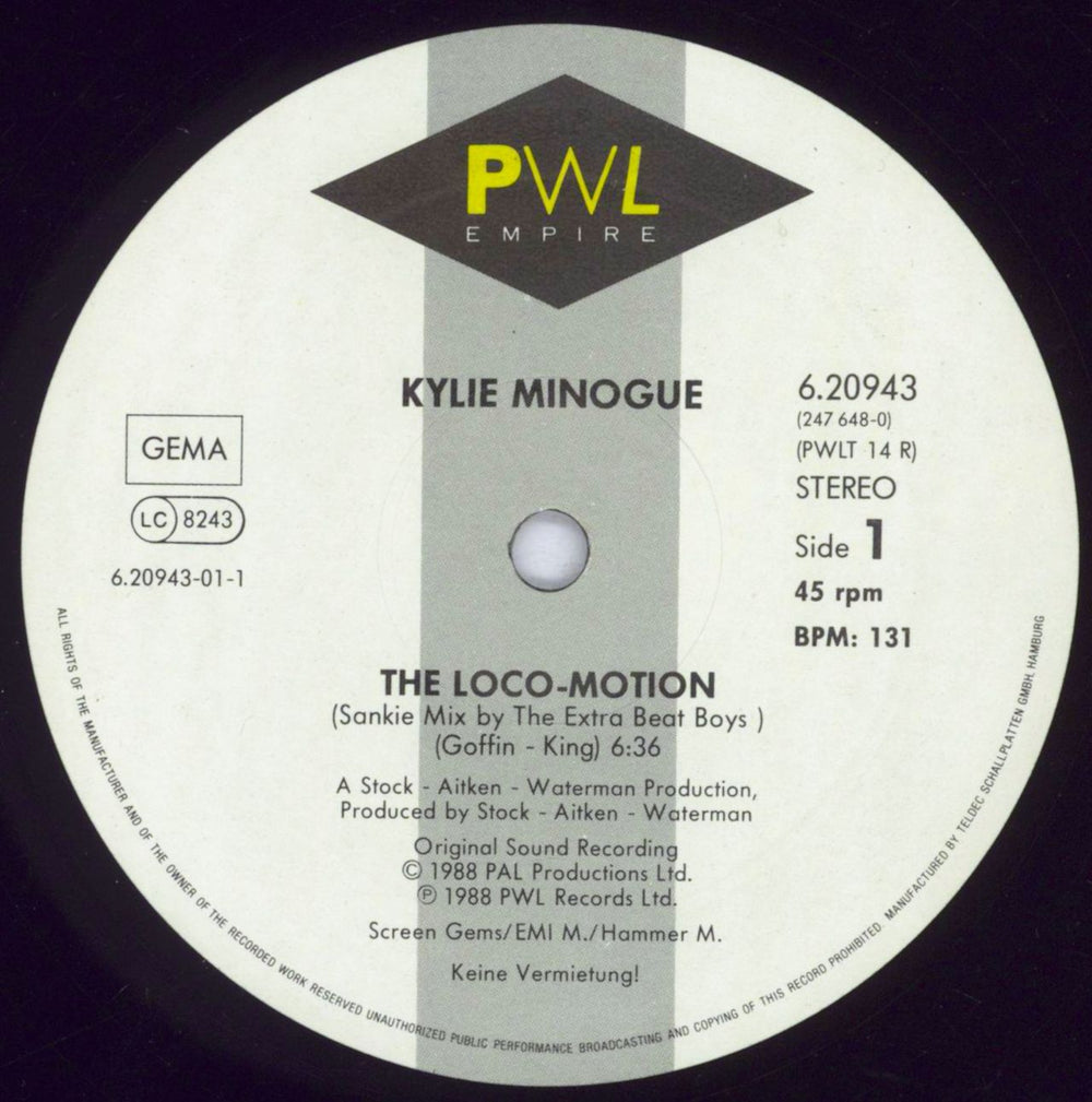 Kylie Minogue The Locomotion Remix EP German 12" vinyl single (12 inch record / Maxi-single) KYL12TH12427