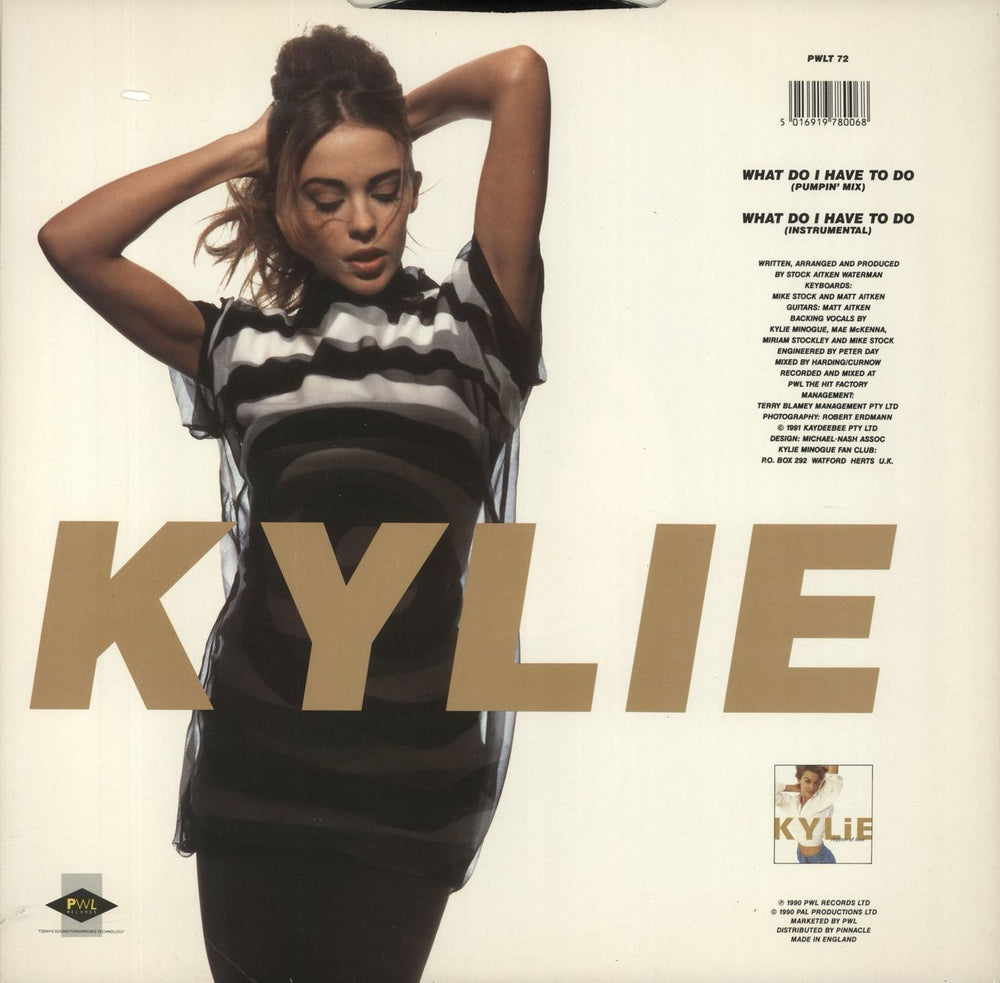 Kylie Minogue What Do I Have To Do + Sleeve UK 12" vinyl single (12 inch record / Maxi-single) 5016919780068