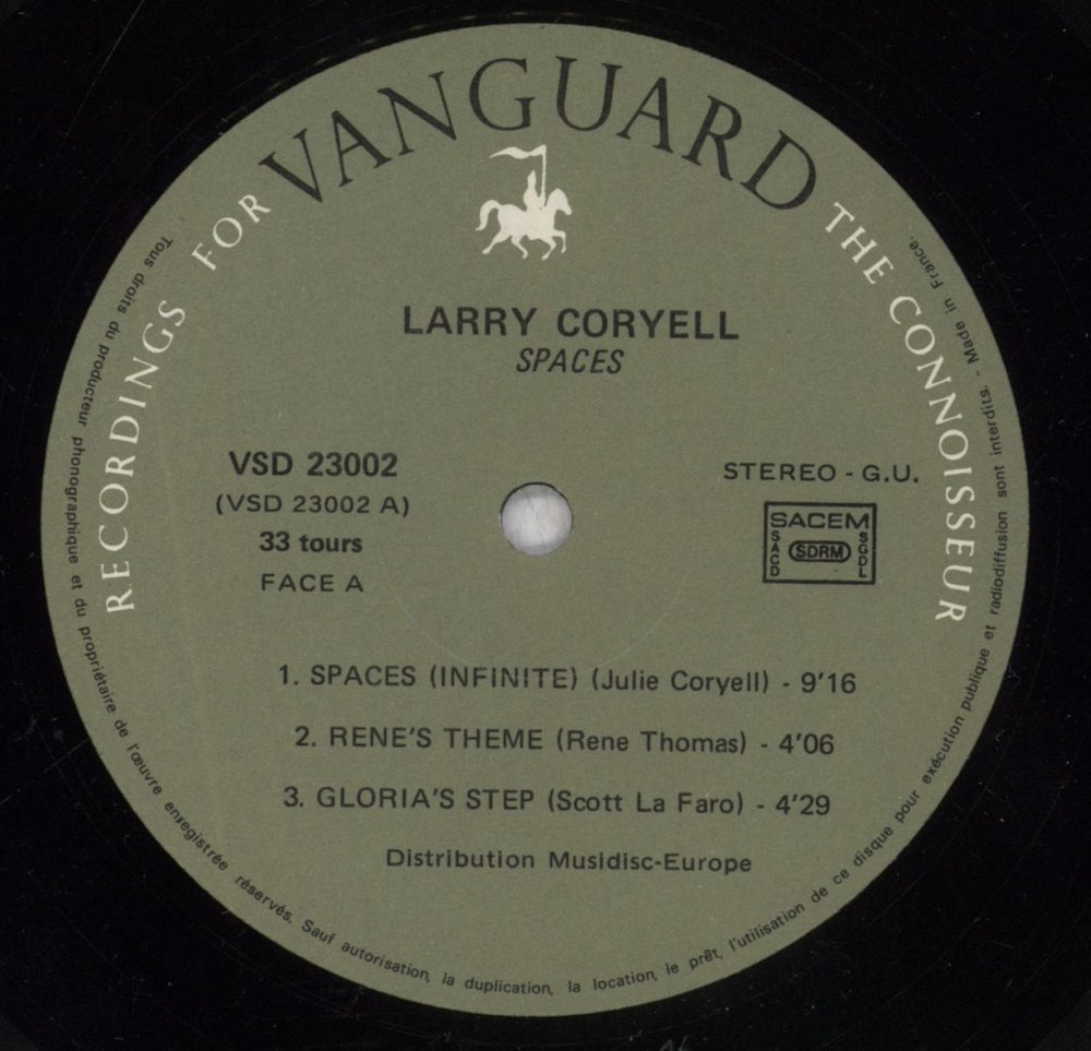 Larry Coryell Spaces French vinyl LP album (LP record) YCYLPSP839629