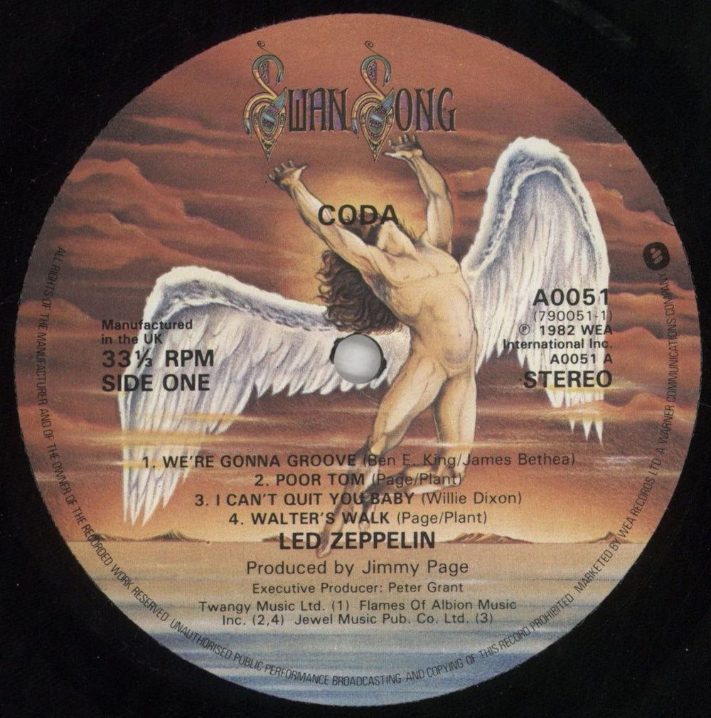 Led Zeppelin Coda - 1st - EX UK vinyl LP album (LP record) ZEPLPCO210273