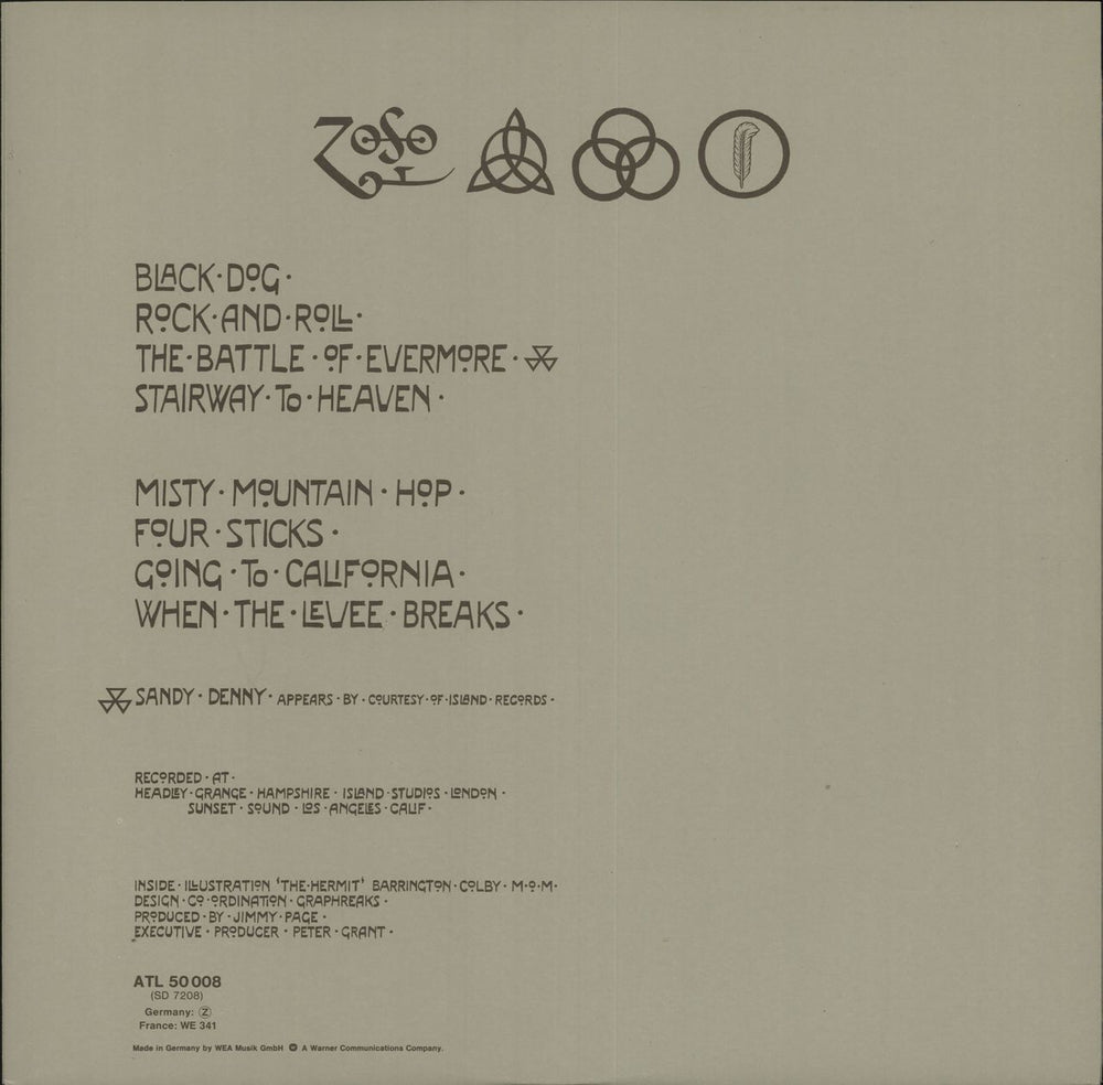 Led Zeppelin Led Zeppelin IV - 80s German vinyl LP album (LP record) N/AV