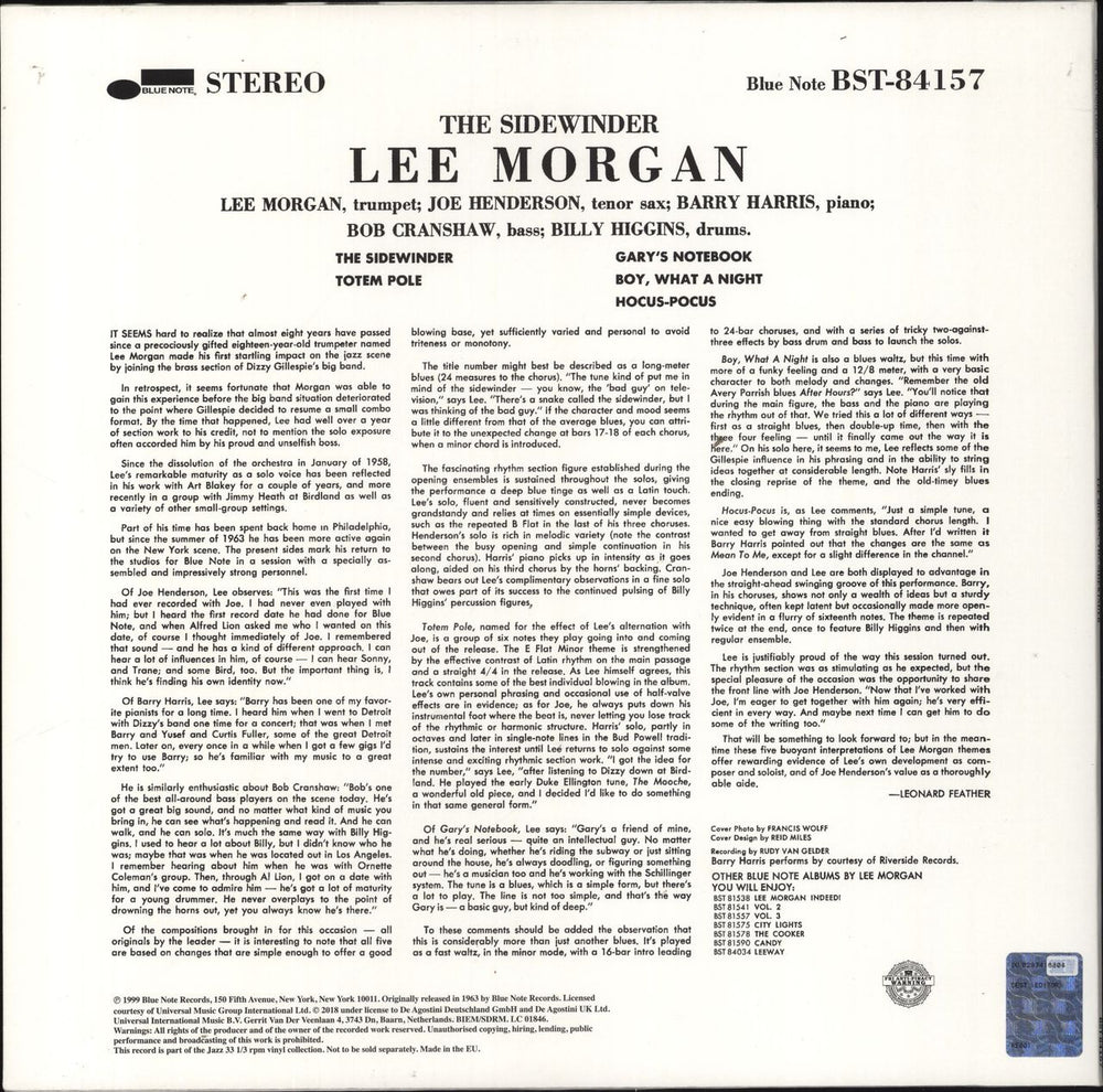 Lee Morgan The Sidewinder - 180gm Vinyl UK vinyl LP album (LP record)