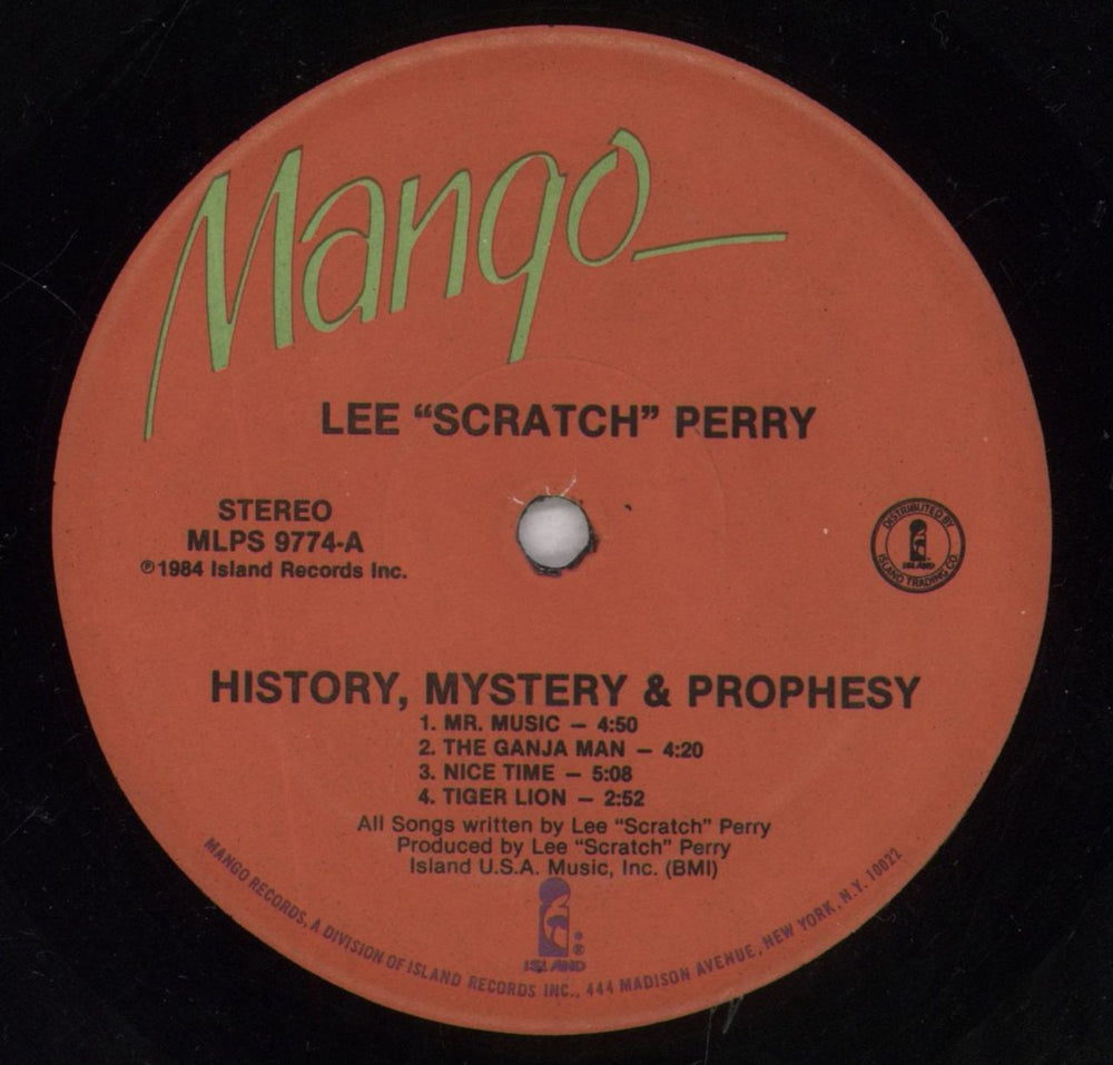 Lee Perry History Mystery Prophesy US vinyl LP album (LP record) EEPLPHI843036