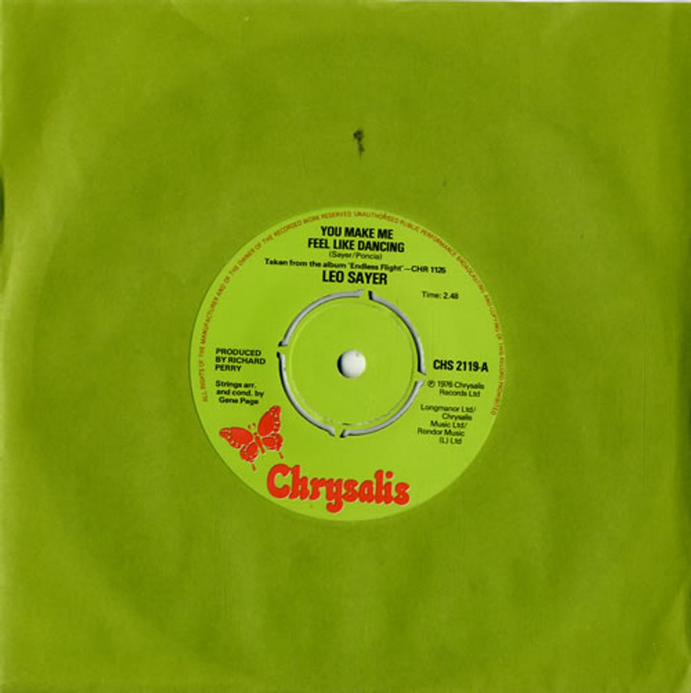 Leo Sayer You Make Me Feel Like Dancing UK 7" vinyl single (7 inch record / 45) CHS2119