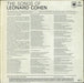 Leonard Cohen Songs Of Leonard Cohen - shrink UK vinyl LP album (LP record)