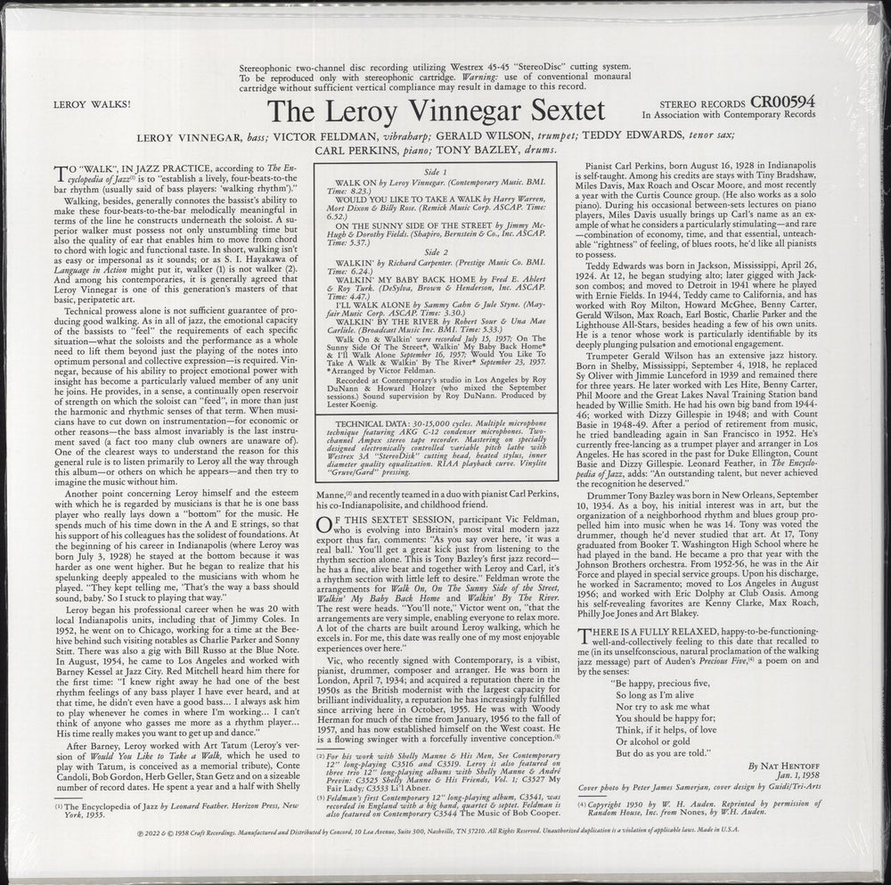 Leroy Vinnegar Leroy Walks! UK vinyl LP album (LP record) LJ5LPLE861903