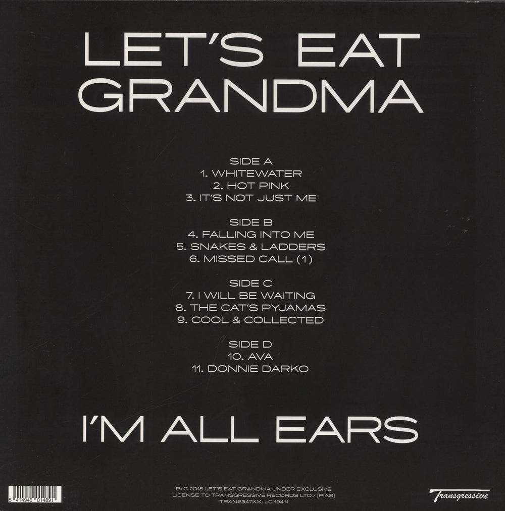 Let's Eat Grandma I'm All Ears - Clear & Purple Marbled Vinyl UK 2-LP vinyl record set (Double LP Album) 5414940014891