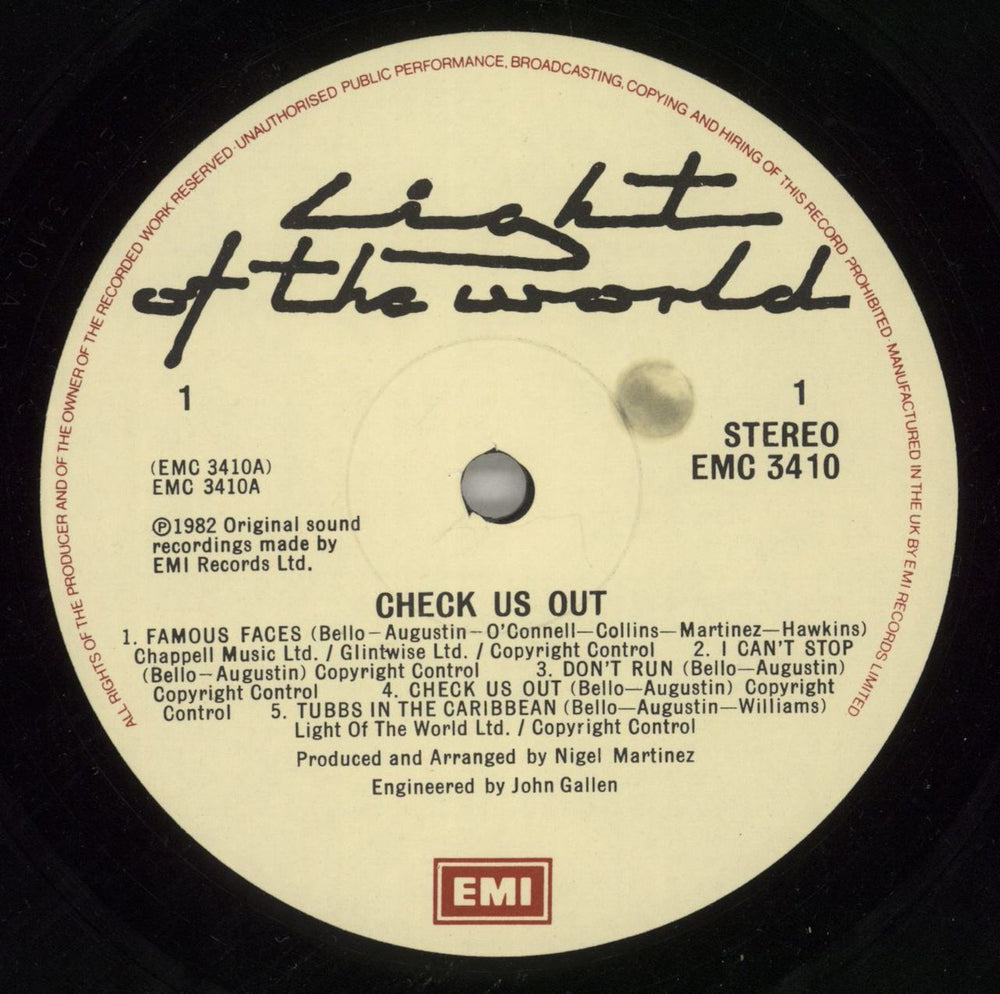 Light Of The World Check Us Out UK vinyl LP album (LP record) LA3LPCH586851