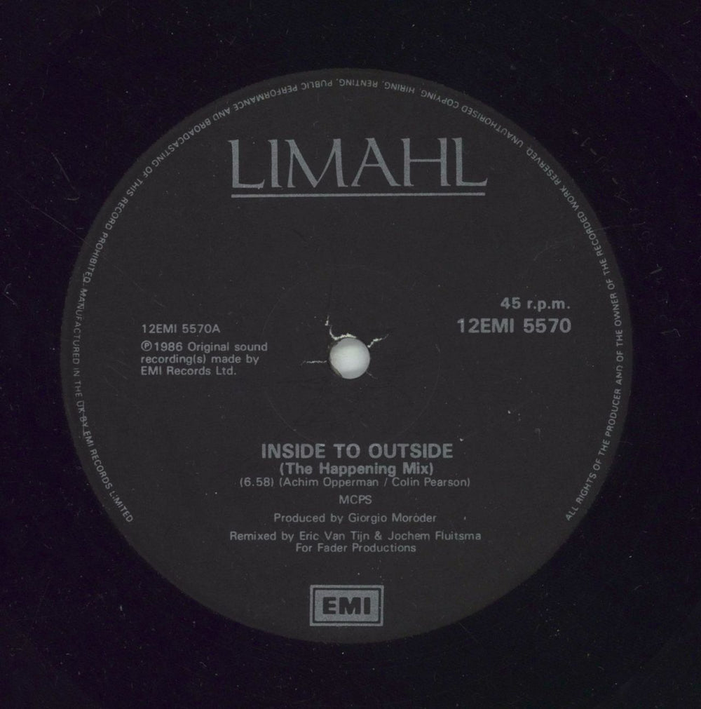 Limahl Inside To Outside UK 12" vinyl single (12 inch record / Maxi-single) LIM12IN117874