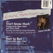 Linda Ronstadt Don't Know Much + Sleeve UK 7" vinyl single (7 inch record / 45) 075596925075