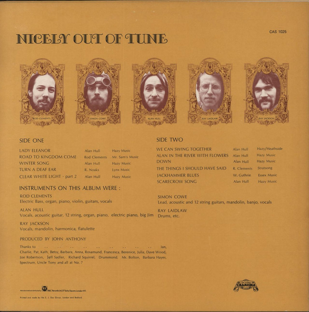 Lindisfarne Nicely Out Of Tune - 1st UK vinyl LP album (LP record)