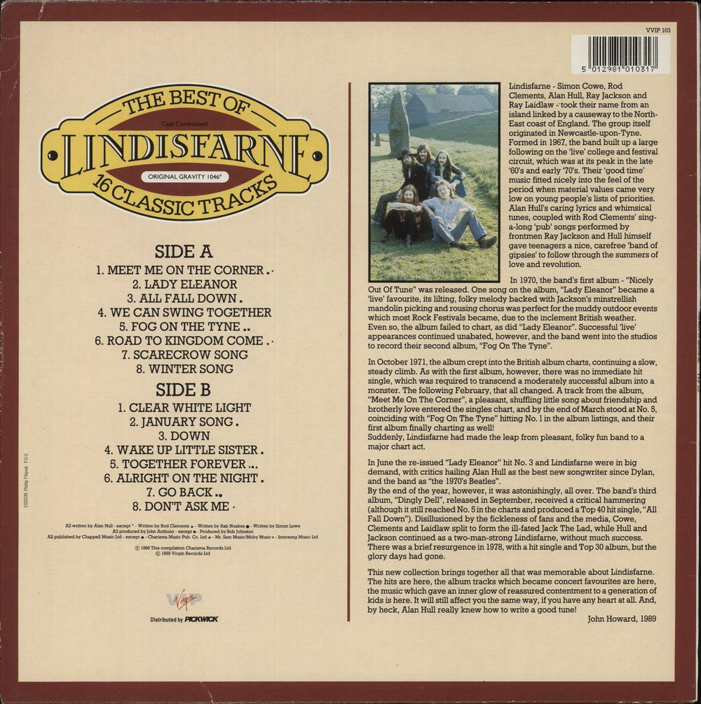 Lindisfarne The Best Of Lindisfarne UK vinyl LP album (LP record) 5012981010317