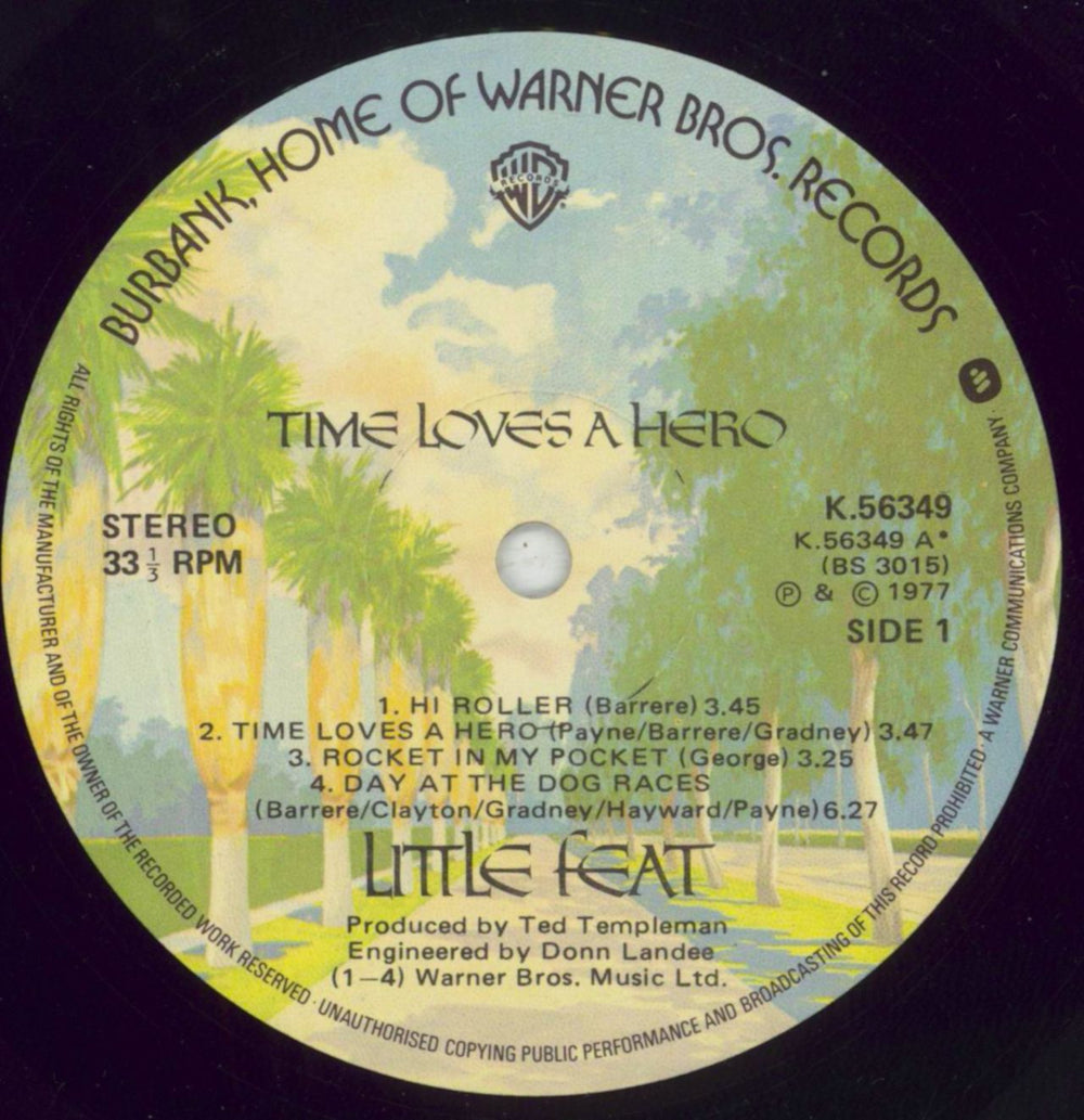 Little Feat Time Loves A Hero - 1st UK vinyl LP album (LP record) LFELPTI161238