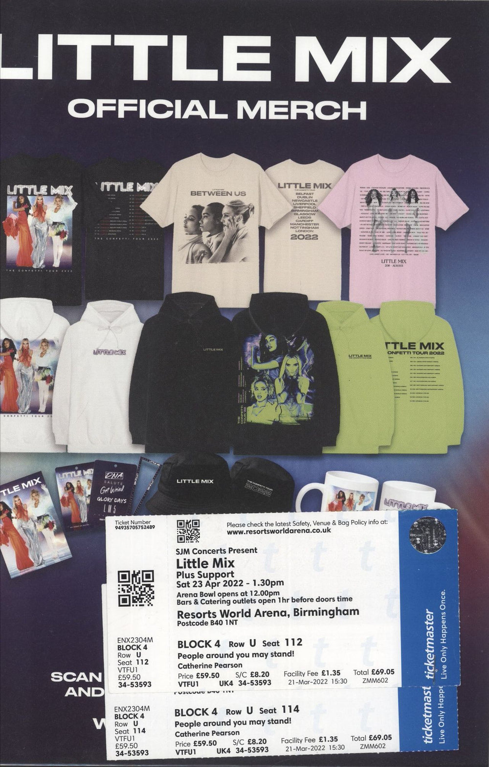 Little Mix Confetti Tour Programme + 2 Ticket Stubs UK tour programme L8WTRCO877153