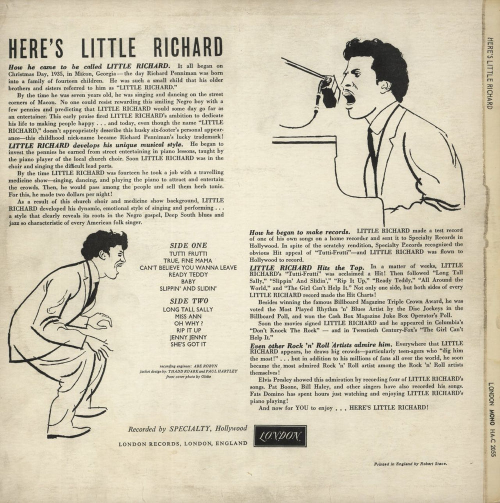 Little Richard Here's Little Richard - VG UK vinyl LP album (LP record)