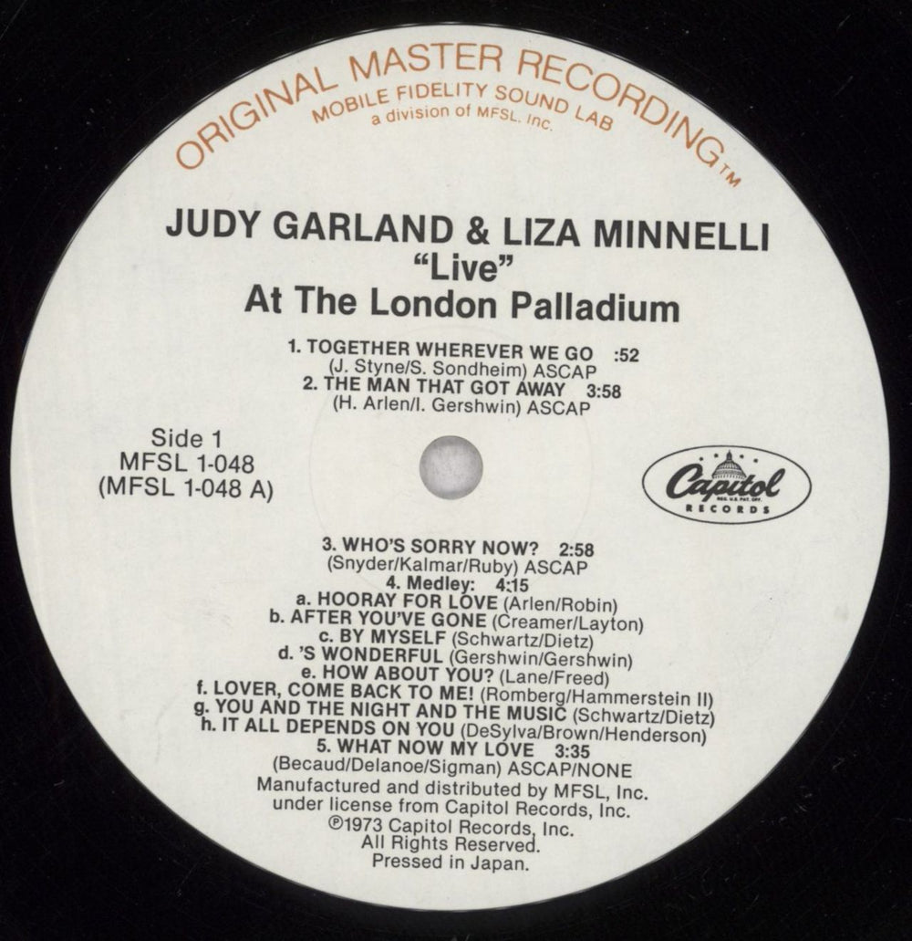 Liza Minnelli 'Live' At The London Palladium - Half-Speed Mastered - EX US vinyl LP album (LP record) LIZLPLI844697