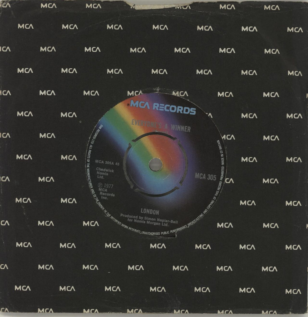 London (Punk) Everyone's A Winner - 4prong UK 7" vinyl single (7 inch record / 45) MCA305