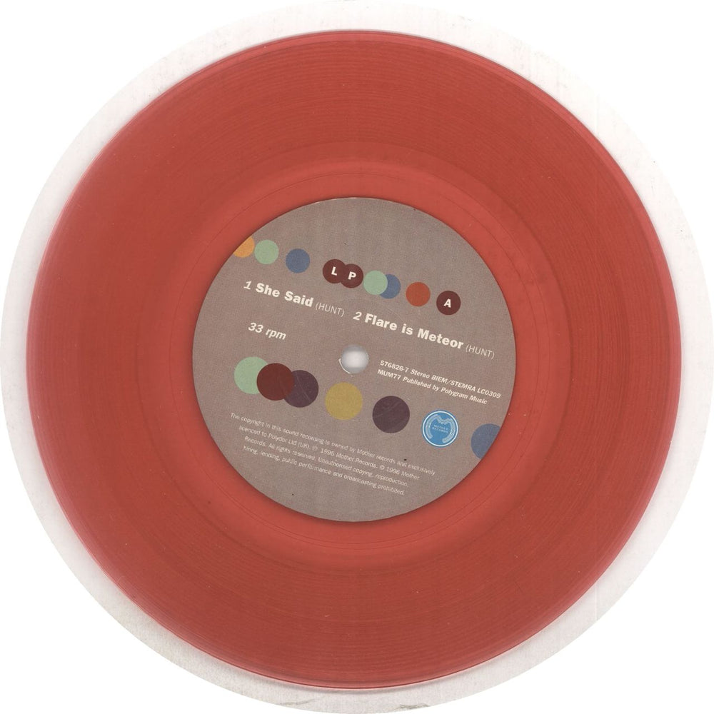 Longpigs She Said - Pink Vinyl + Numbered UK 7" vinyl single (7 inch record / 45) LPG07SH88286