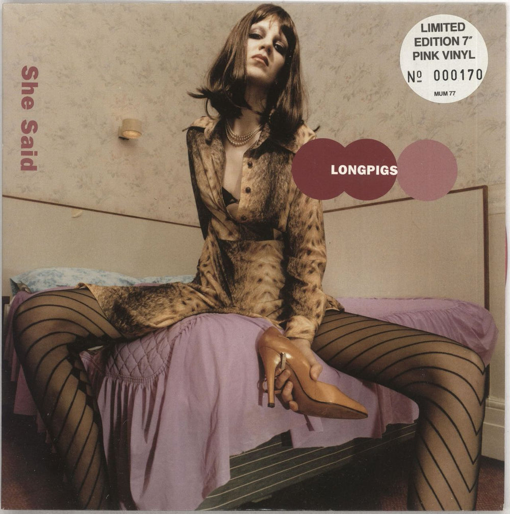 Longpigs She Said - Pink Vinyl + Numbered UK 7" vinyl single (7 inch record / 45) MUM77