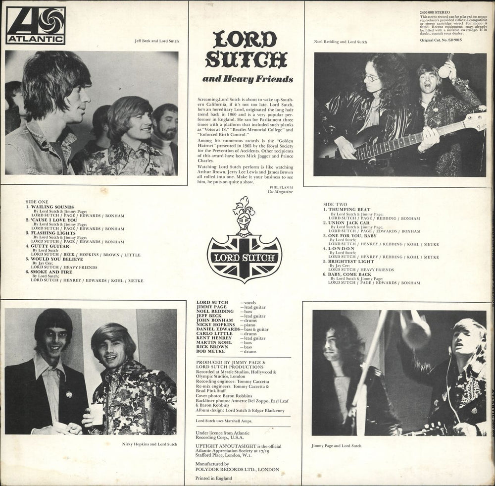 Lord Sutch Lord Sutch And Heavy Friends UK vinyl LP album (LP record)