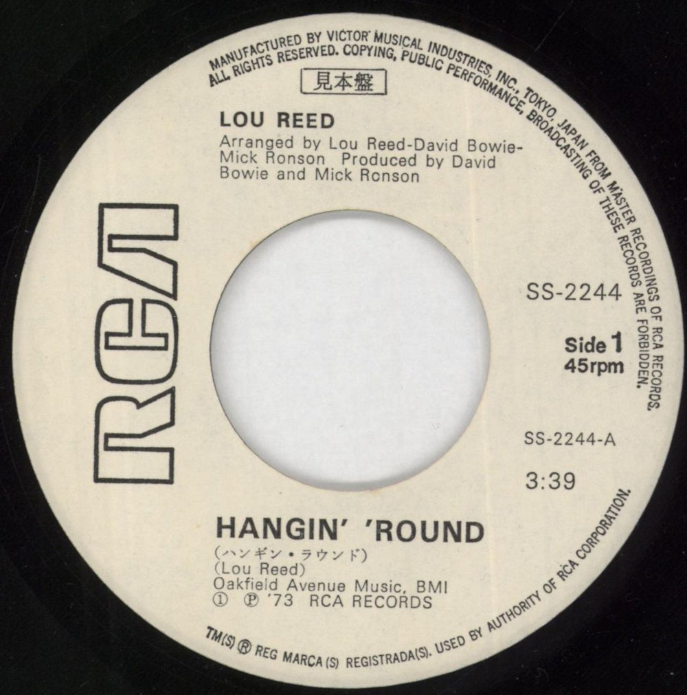 Lou Reed Hangin' 'Round Japanese Promo 7" vinyl single (7 inch record / 45) LOU07HA851230