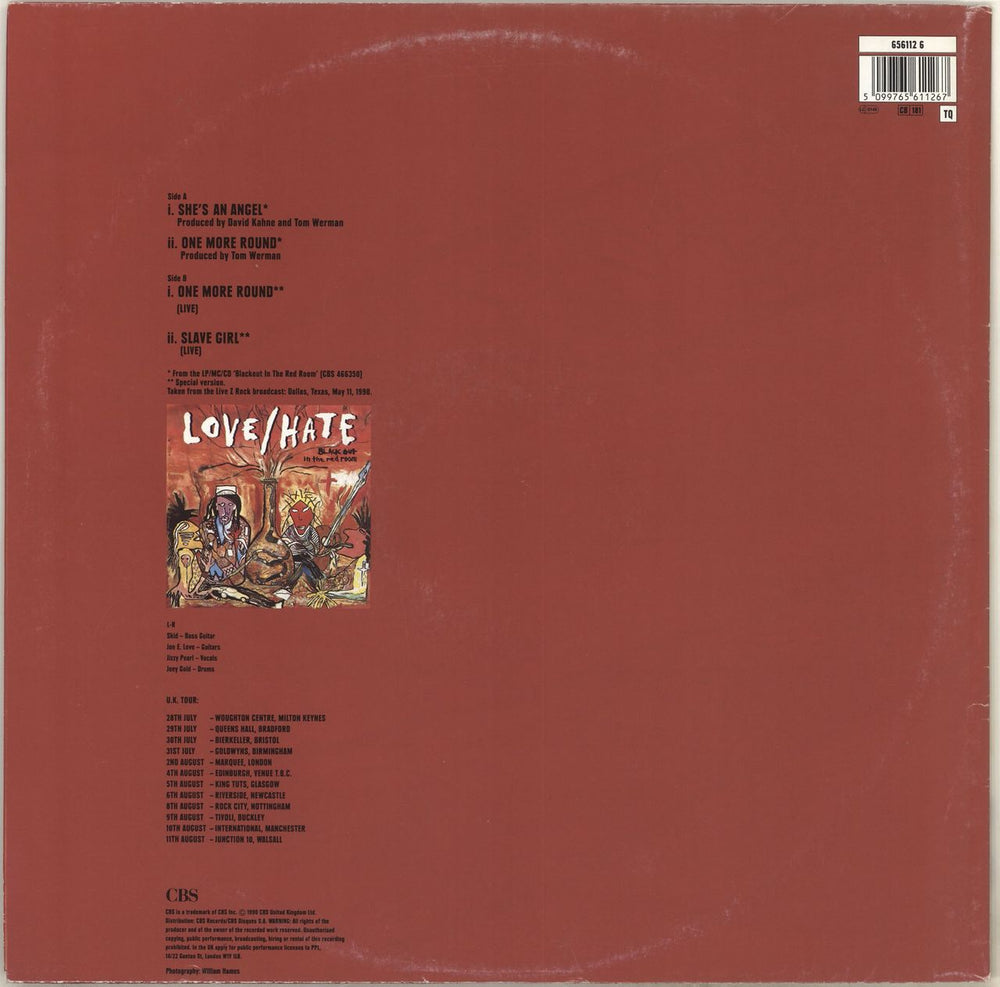 Love/Hate She's An Angel - Poster Sleeve UK 12" vinyl single (12 inch record / Maxi-single) 5099765611267