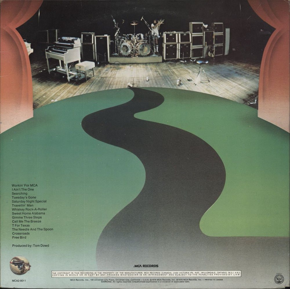 Lynyrd Skynyrd One More From The Road Canadian 2-LP vinyl record set (Double LP Album)