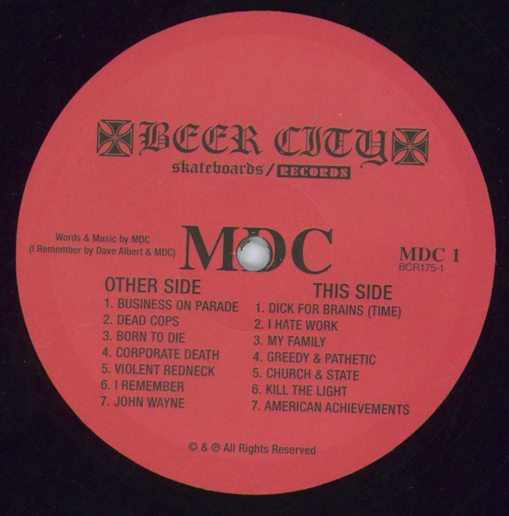 M.D.C. Millions Of Dead Cops US vinyl LP album (LP record) QBFLPMI819584