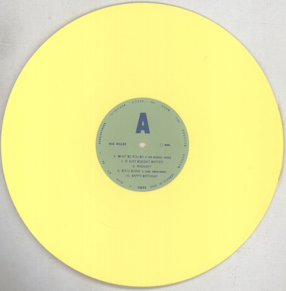 Mac Miller Faces - Yellow Vinyl UK 2-LP vinyl record set (Double LP Album) 1TM2LFA849701