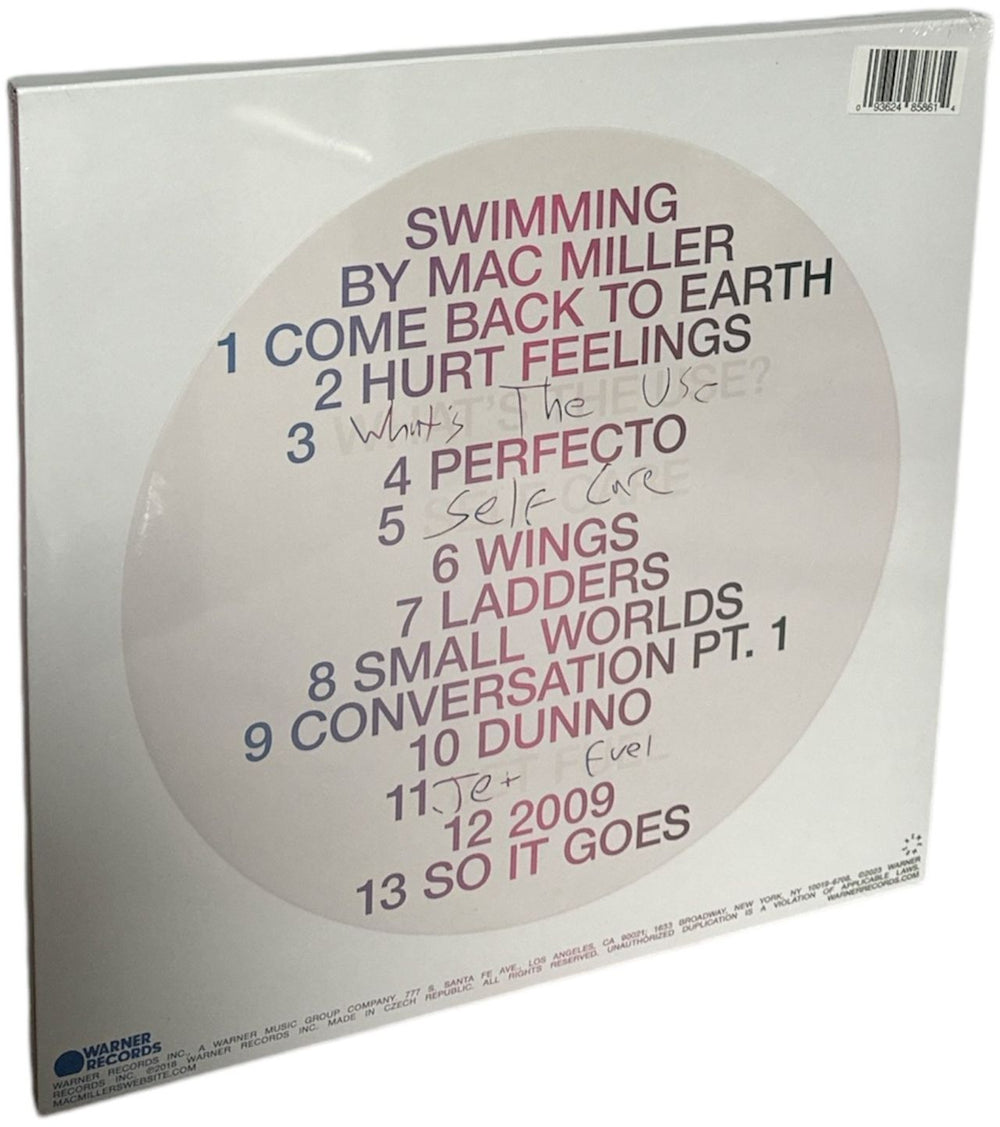 Mac Miller Swimming - Milky Clear/Hot Pink/Sky Blue Marble Vinyl - Sealed US 2-LP vinyl record set (Double LP Album) 093624858614