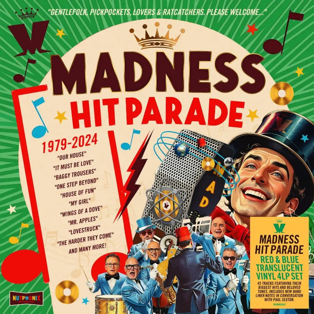 Madness Hit Parade 1979-2024 - Red & Blue Translucent Vinyl - Green Slipcase Box - Sealed UK 4-LP vinyl album record set MDN4LHI879303