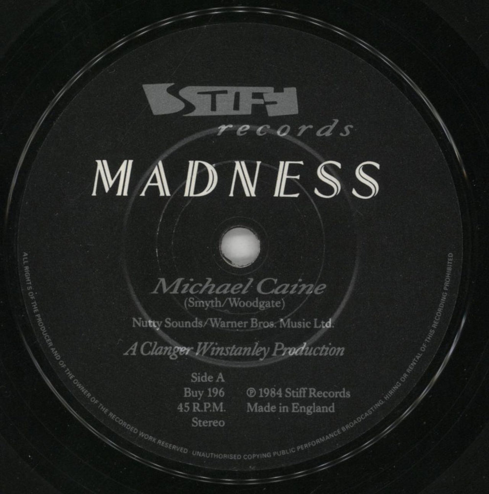 Madness Michael Caine UK 7" vinyl single (7 inch record / 45) MDN07MI68944