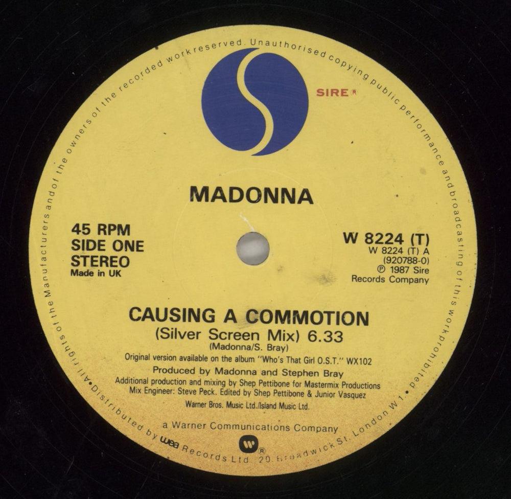 Madonna Causing A Commotion UK 12" vinyl single (12 inch record / Maxi-single) MAD12CA05486