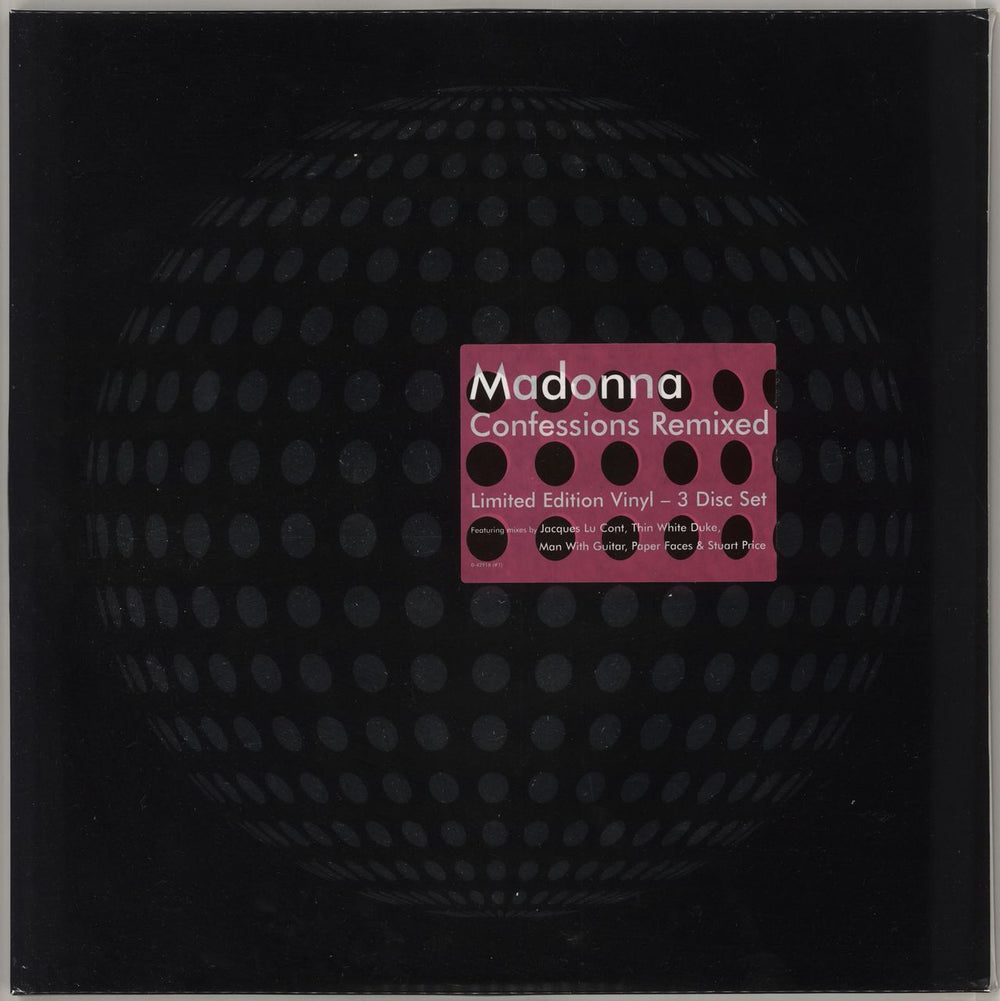 Madonna Confessions Remixed - Stickered US 3-LP vinyl record set (Triple LP Album) 42916-0