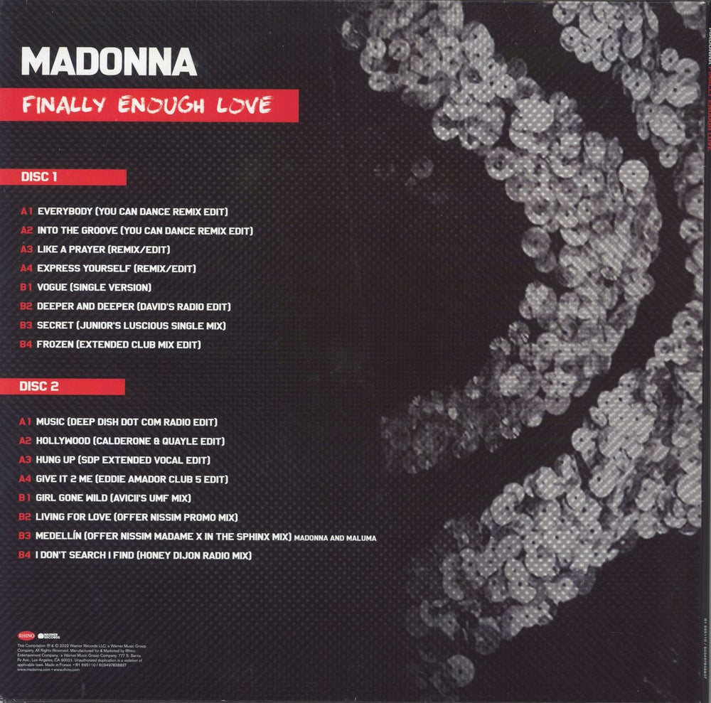 Madonna Finally Enough Love - Red Vinyl UK 2-LP vinyl record set (Double LP Album)