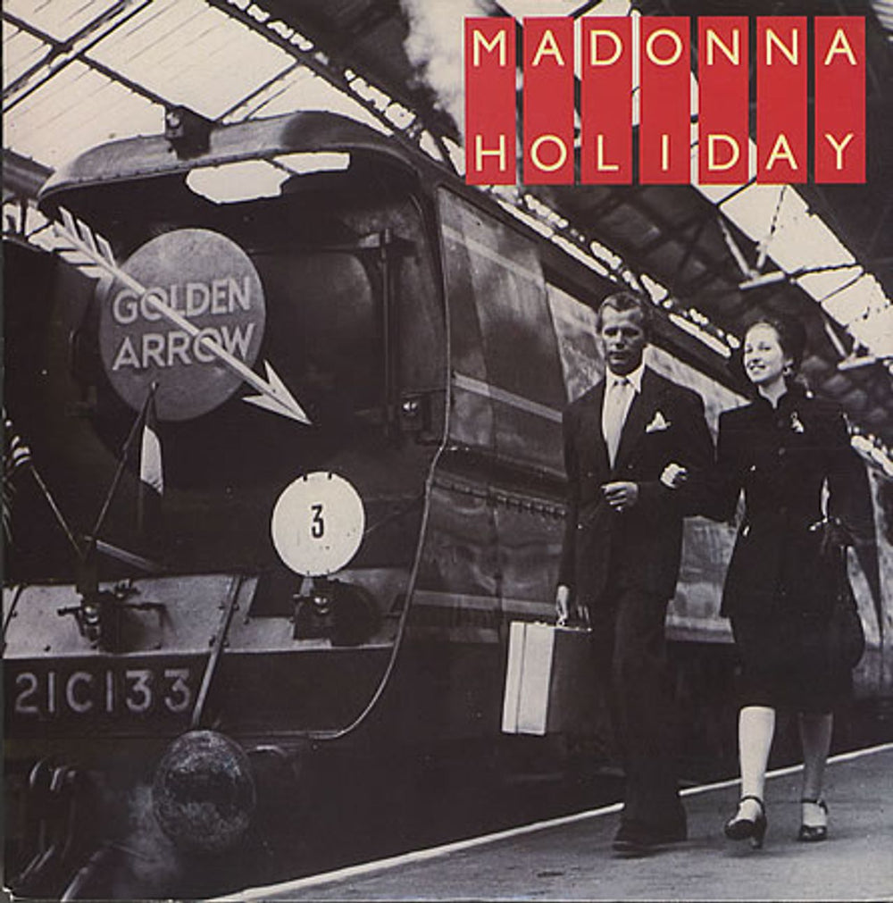 Madonna Holiday - Solid - Train Card Sleeve UK 7" vinyl single (7 inch record / 45) W9405