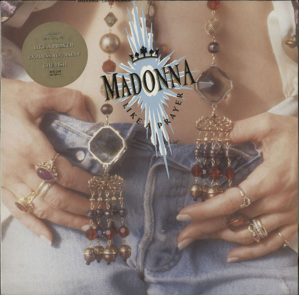 Madonna Like A Prayer - Circular Stickered Sleeve UK vinyl LP album (LP record) WX239