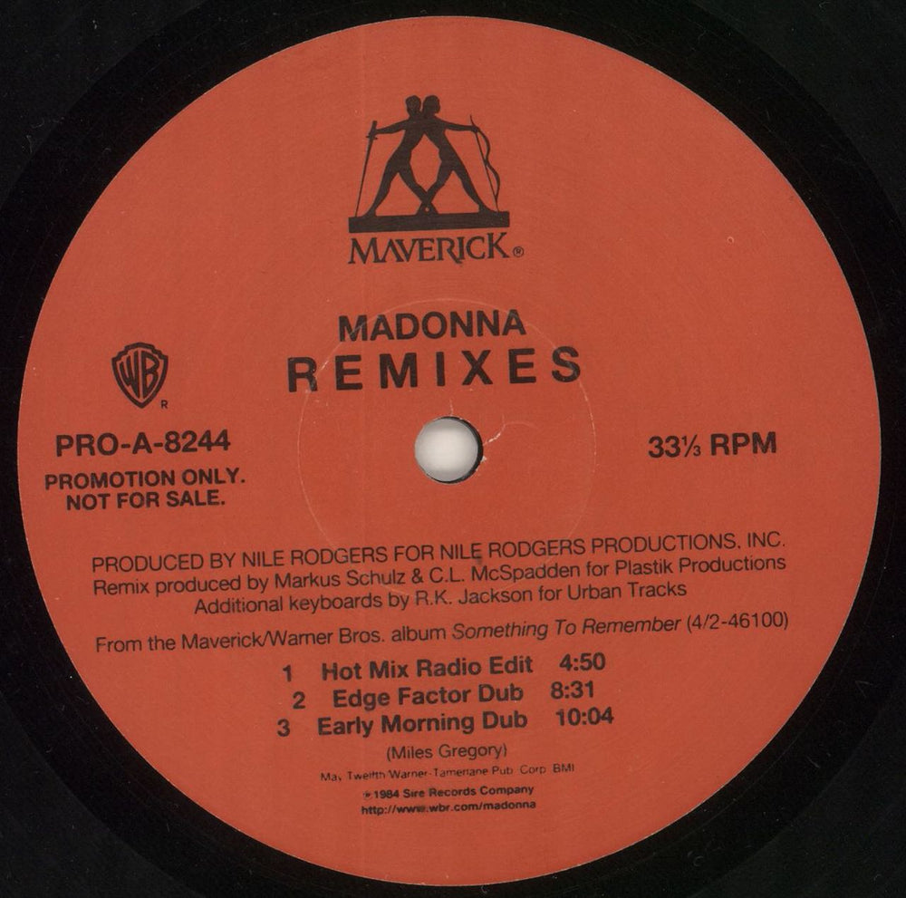 Madonna Love Don't Live Here Anymore - Red Label US Promo 12" vinyl single (12 inch record / Maxi-single)