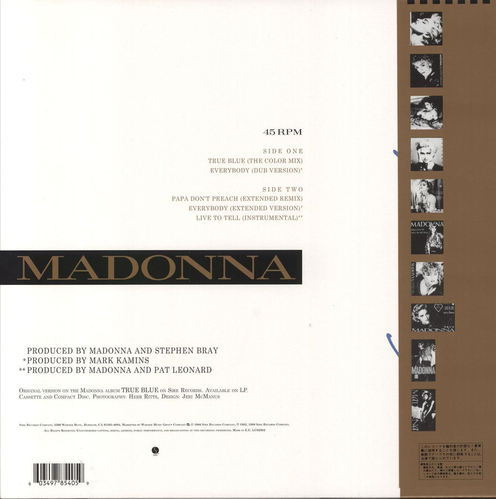Madonna True Blue (Super Club Mix) - RSD19 - Blue Vinyl UK 12" vinyl single (12 inch record / Maxi-single)