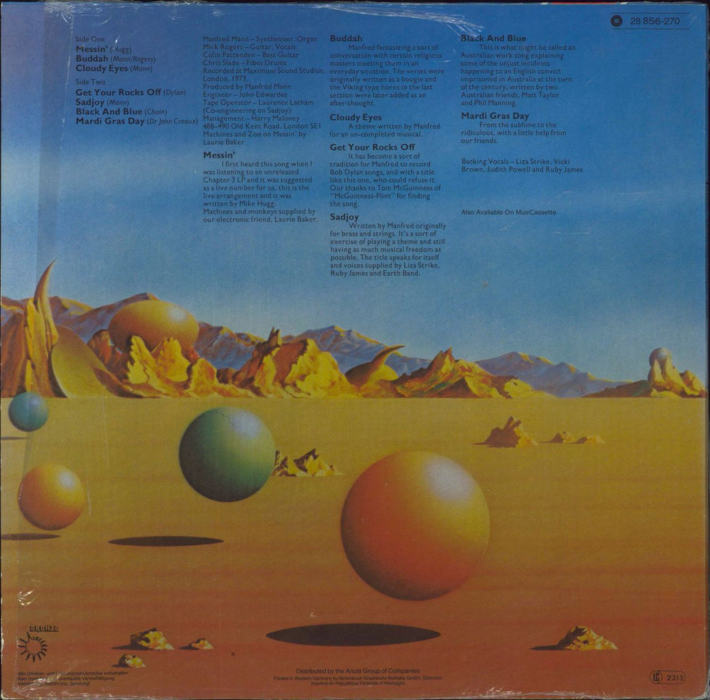 Manfred Mann's Earth Band Messin' German vinyl LP album (LP record)